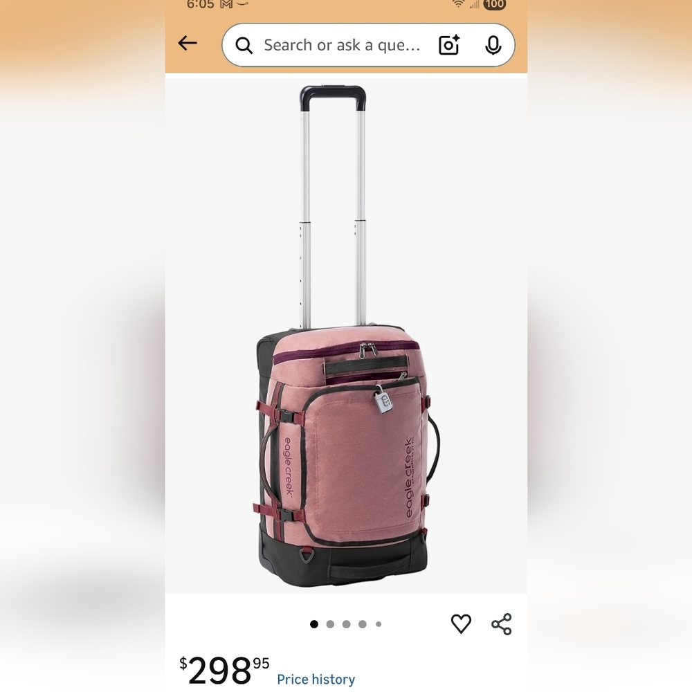 Eagle Creek Cargo Hauler XT Wheeled Duffel International Carry On, Earth Red NWT - Picture 7 of 7